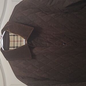 Burberry Men's Barn Jacket Chocolate Brown Size Large